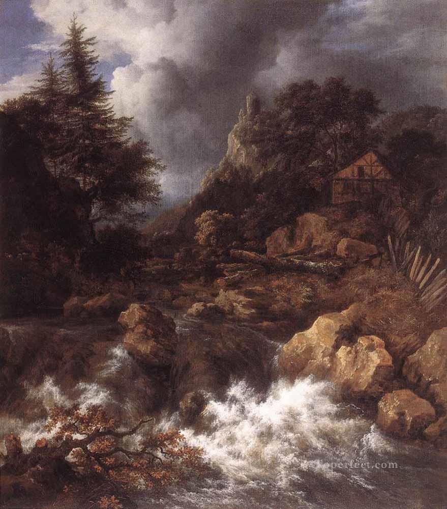 Waterfall In A Mountainous Northern Landscape Jacob Isaakszoon van Ruisdael Oil Paintings